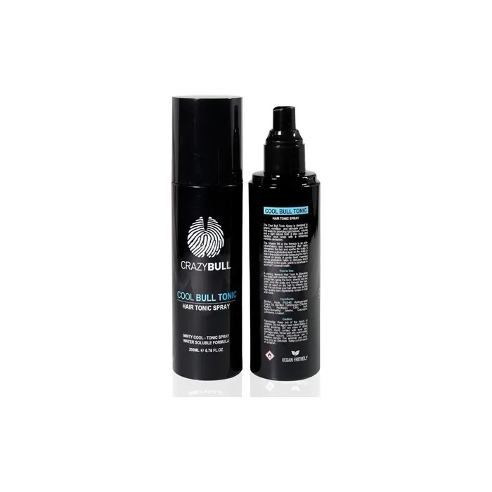 Crazy Bull Hair Tonic for Men Cooling Hair Growth Spray with Castor Oil