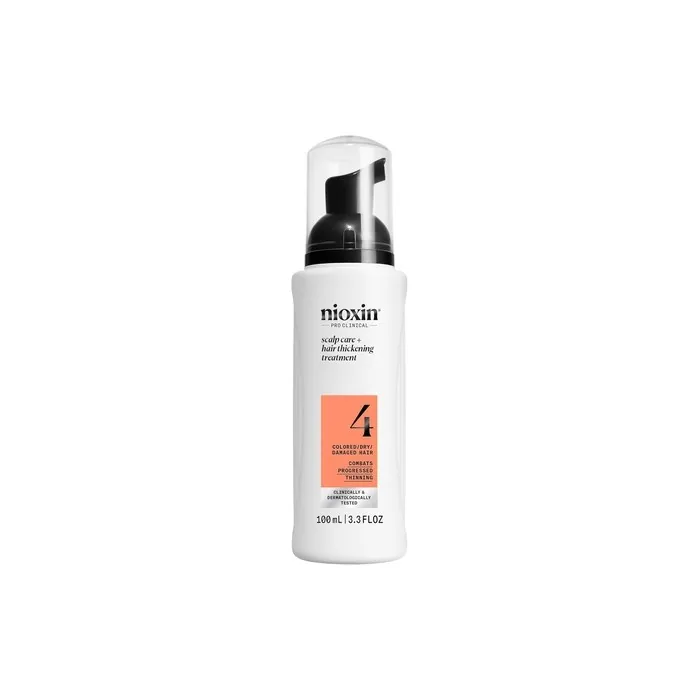 Nioxin Scalp Hair System 4 Hair Thickening Treatment With Niacinamide Serum For Damaged Visibly Thinning Hair With Biotin & Caffeine 100ml