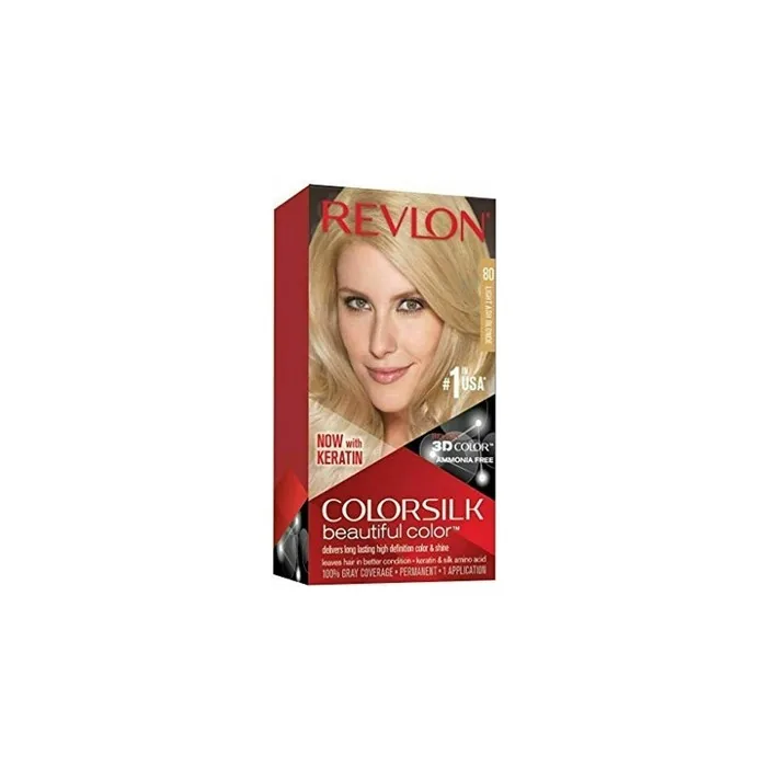 Revlon ColorSilk Permanent Hair Colour 80 Light Ash Blonde 200ml