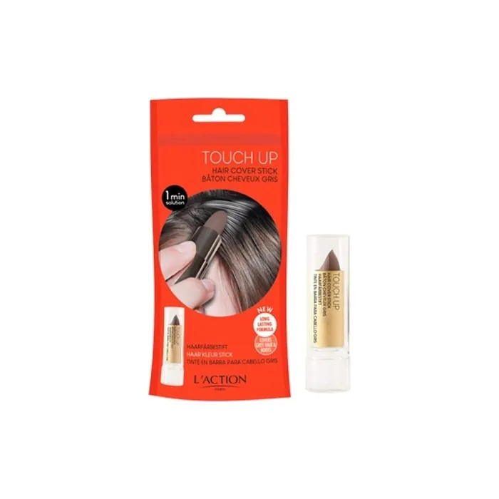 L'Action Paris Touch Up Hair Cover Stick with Beeswax for Hydration - Medium Brown 4g