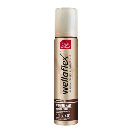 Wellaflex Hair Spray Power Hold Form & Finish Ultra Strong - Styling Spray for 48h Flexible Hold Without Sticking - with UV Protection for Healthy Looking Hair - 75ml Styling Spray