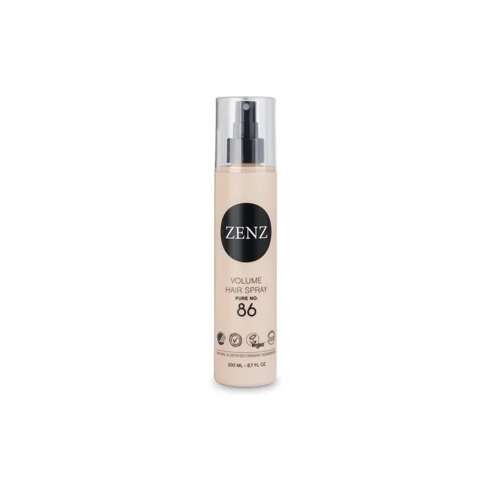 ZENZ Volume Hair Spray Pure no. 86 200ml Long Lasting Medium Hold Fragrance Free Allergy Friendly All Hair Types Especially Suited for Normal or Fine Hair