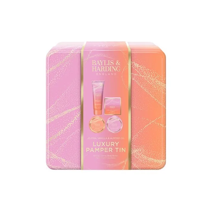 Baylis & Harding Luxury Pamper Tin Gift Set with Jojoba, Vanilla & Almond Oil