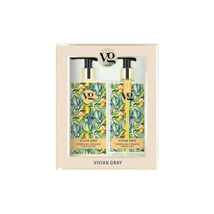 Vivian Gray Sparkling Orange Cream Soap And Hand Lotion Cosmetic Set
