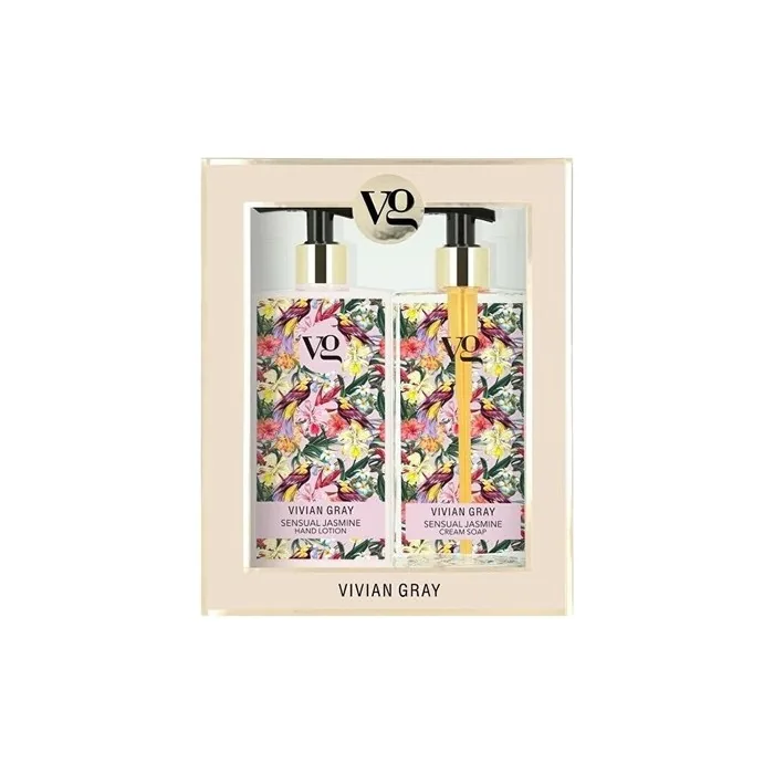 Vivian Gray Sensual Jasmine Cream Soap And Hand Lotion Cosmetic Set