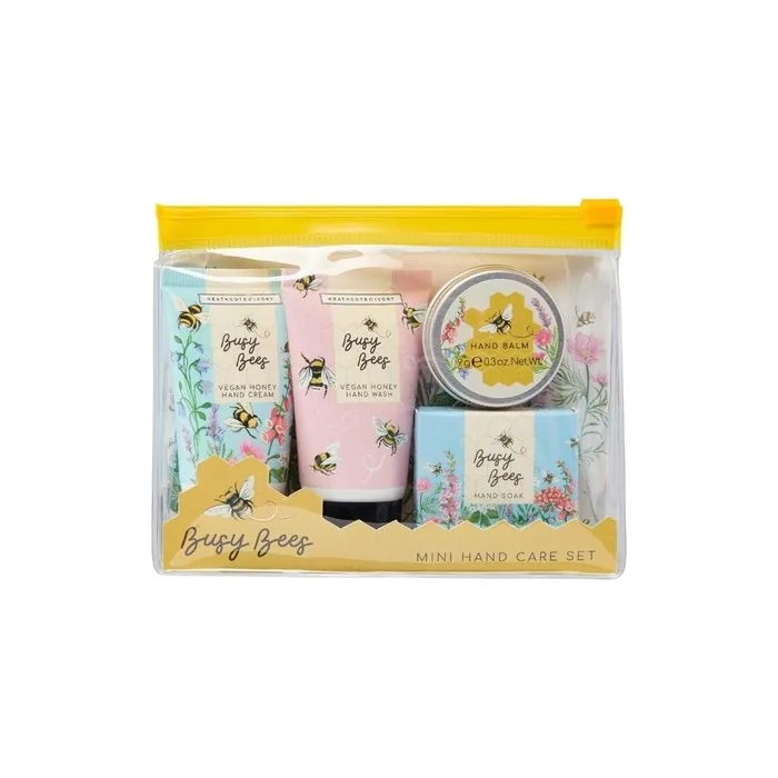 Heathcote & Ivory Busy Bee's Mini Hand Care Set Hand Cream 30ml Hand Wash 30ml Hand Soak 30g Hand Balm 9g