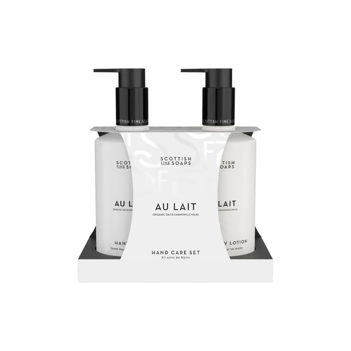 Scottish Fine Soaps Au Lait Hand Care Set Liquid Hand Wash and Hand & Body