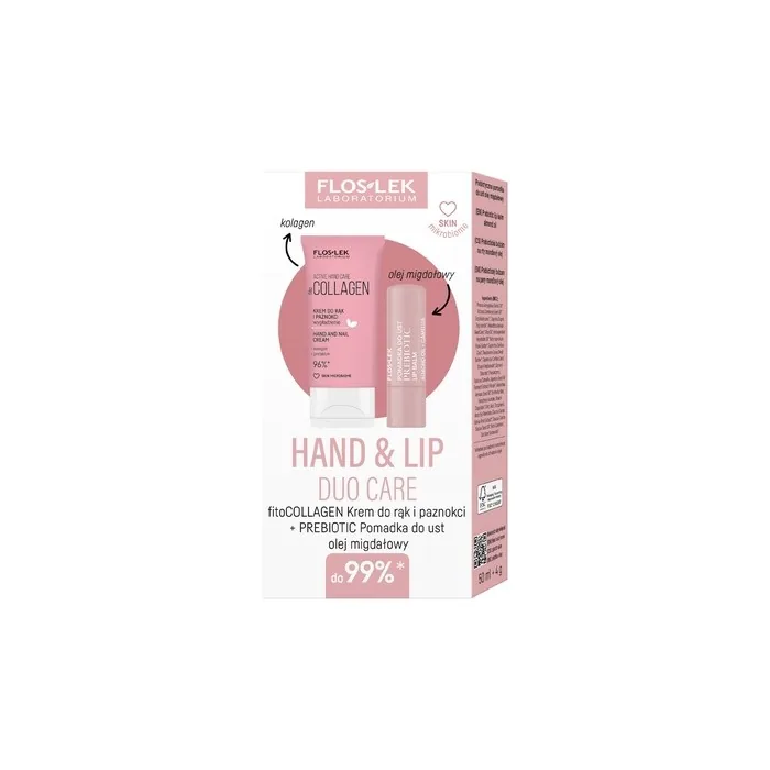 Floslek Hand & Lip Duo Care Fitocollagen Gift Set 50ml Hand Cream And Prebiotic Lip Balm