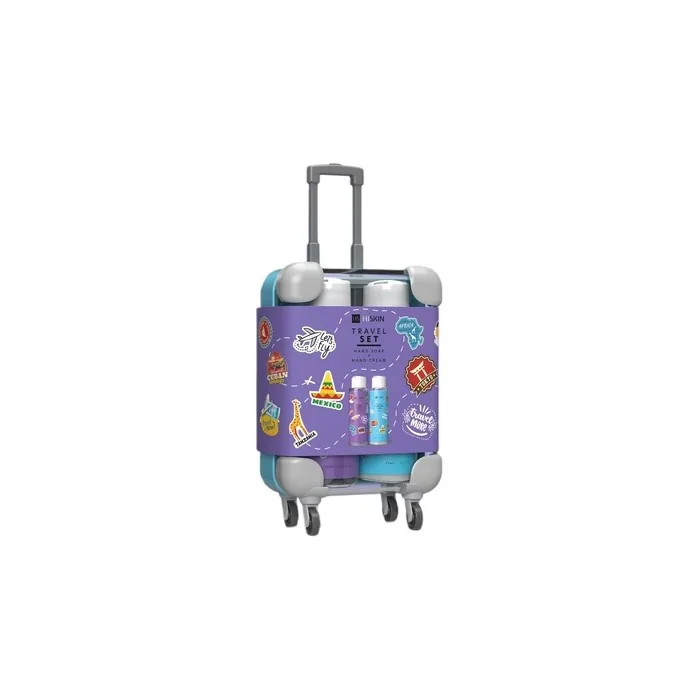 Hiskinset Travel Mini Suitcase Hand Soap 75ml And Hand Cream 75ml In Purple