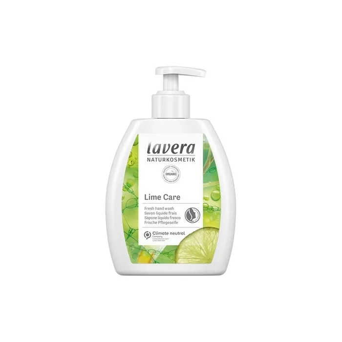 Lavera Lime Care Hand Wash Organic Lime and Organic Lemongrass Mild Cleansing Vegan Skin-Neutral pH 250ml Lemon