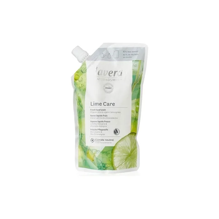 Lavera Lime Care Hand Wash Organic Lime and Organic Lemongrass Mild Cleansing Vegan Skin-Neutral pH 500ml