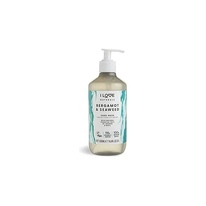 I Love Naturals Bergamot & Seaweed Hand Wash with Natural Oils of Orange & Basil 500ml