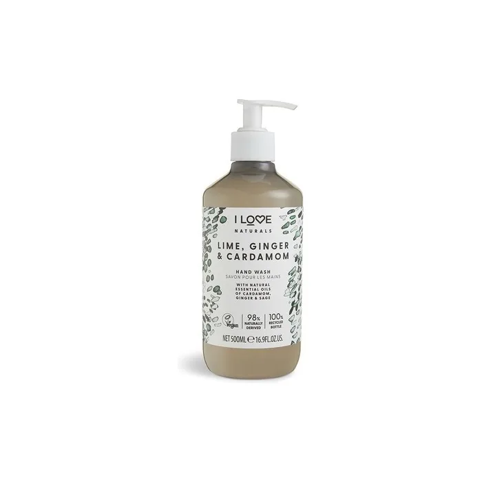 I Love Naturals Hand Wash Gel For Washing Hands Lime, Ginger & Cardamom 500ml