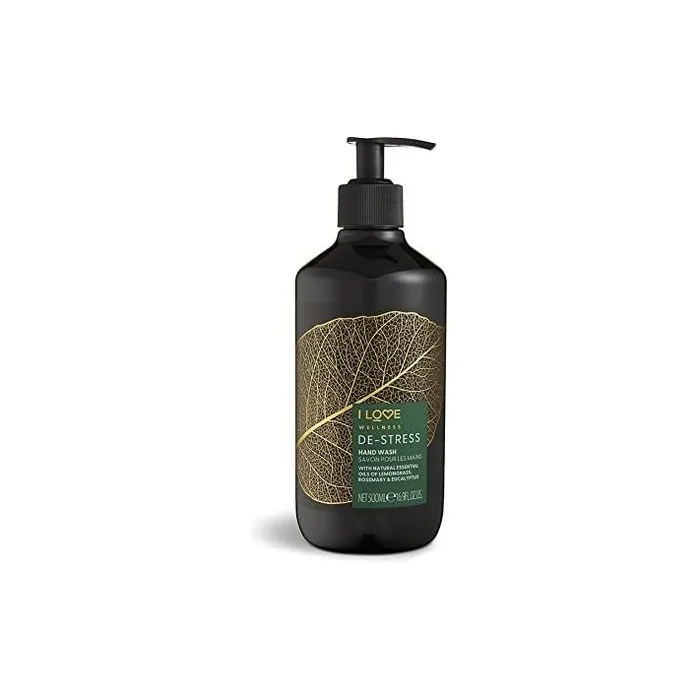 I Love Wellness DESTRESS Hand Wash with Lemongrass, Rosemary, and Eucalyptus Essential Oils 500ml