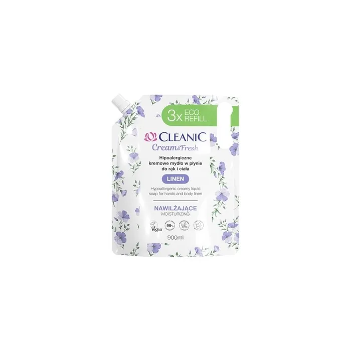 Harper Cleanic Cream & Fresh Hypoallergenic Creamy Liquid Soap For Hands And Body Linen Moisturizing 900 Ml