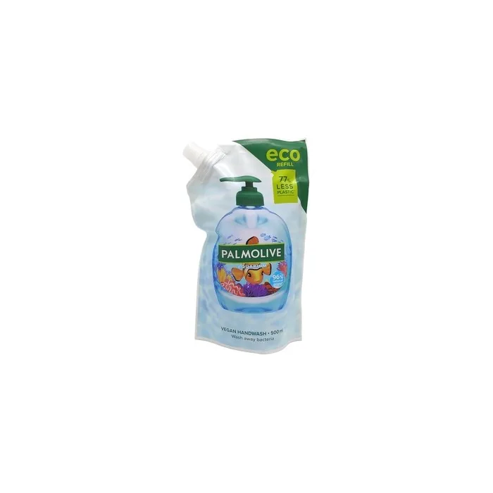 Palmolive Eco Refill Liquid Soap Aquarium 500ml - Protects Against Bacteria - Vegan - 96% Natural Ingredients - Dermatologically Tested