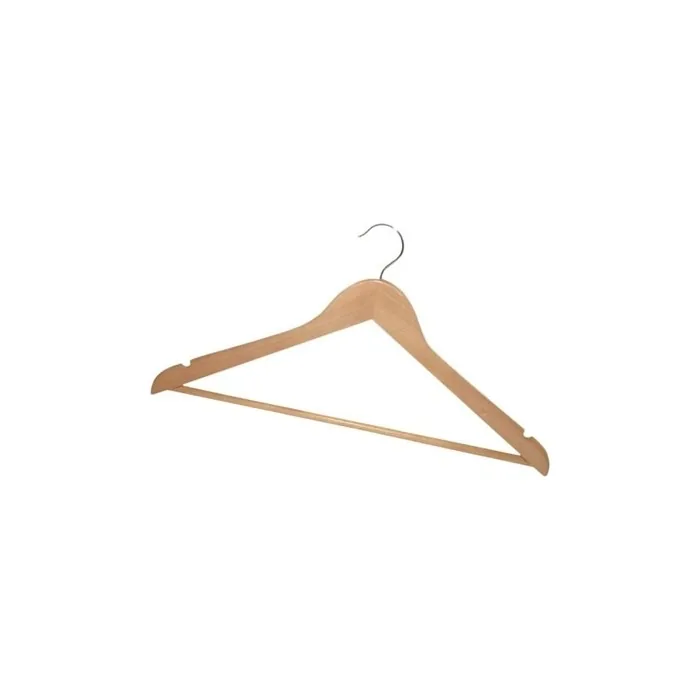 York Wooden Clothes Hanger Natural Color - Pack of 5