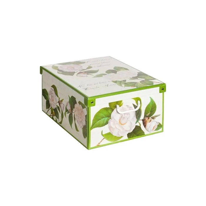 Lavatelli Camellia Bauletto Decorative Cardboard Storage Box With Handles