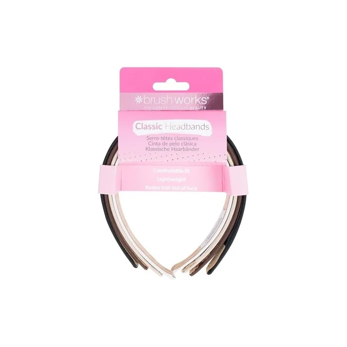 Brushworks Classic Headbands - Pack of 4