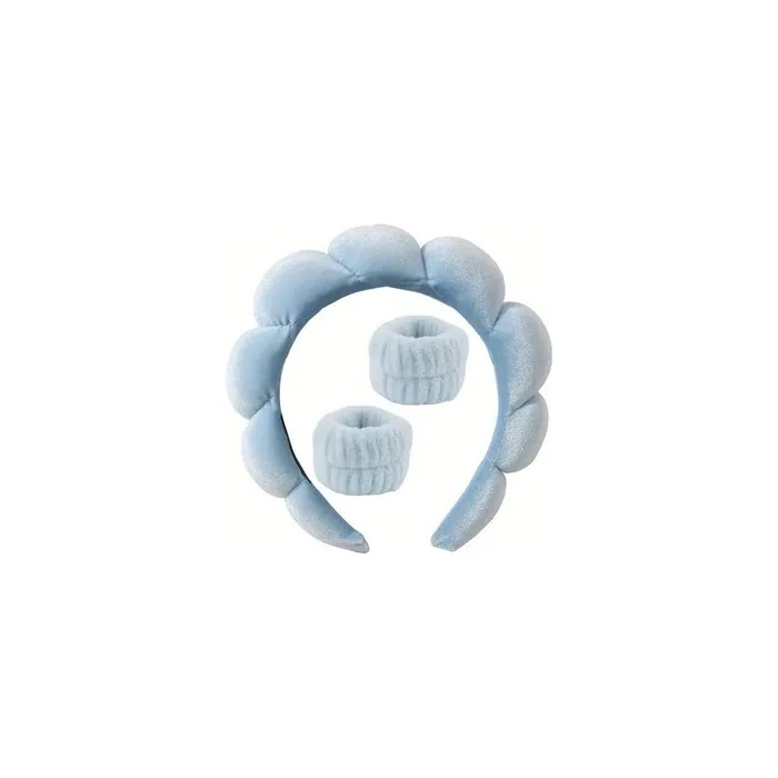Ecarla Head And Wrist Bands Made Of Microfiber Blue O536n