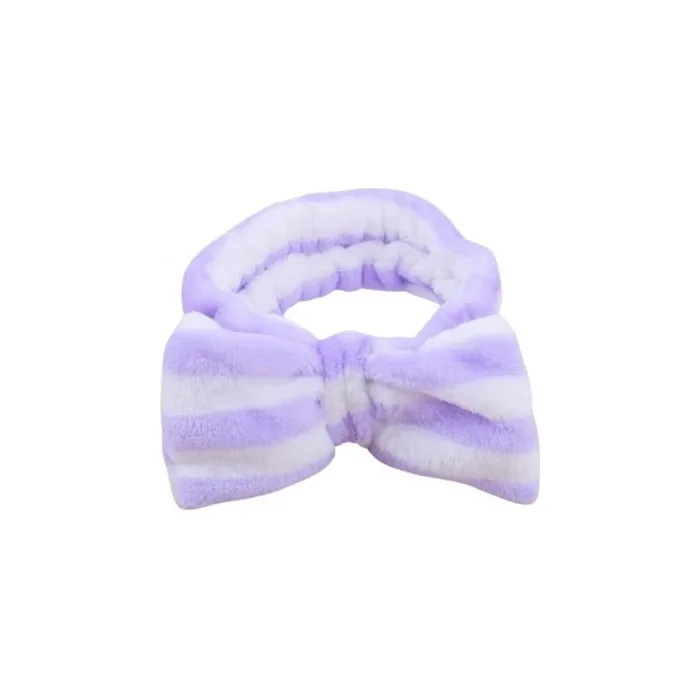 Ecarla Hair Cosmetic Headband With Bow Purple And White Opk18fio