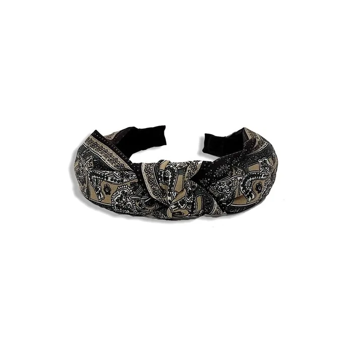 Araban Black Beige Knot Headband