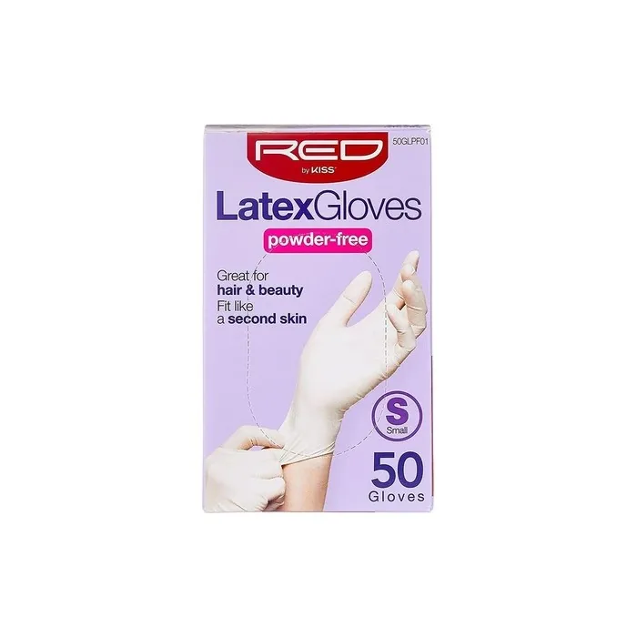 Red by Kiss Powder-Free Latex Gloves X-Large 50 Count