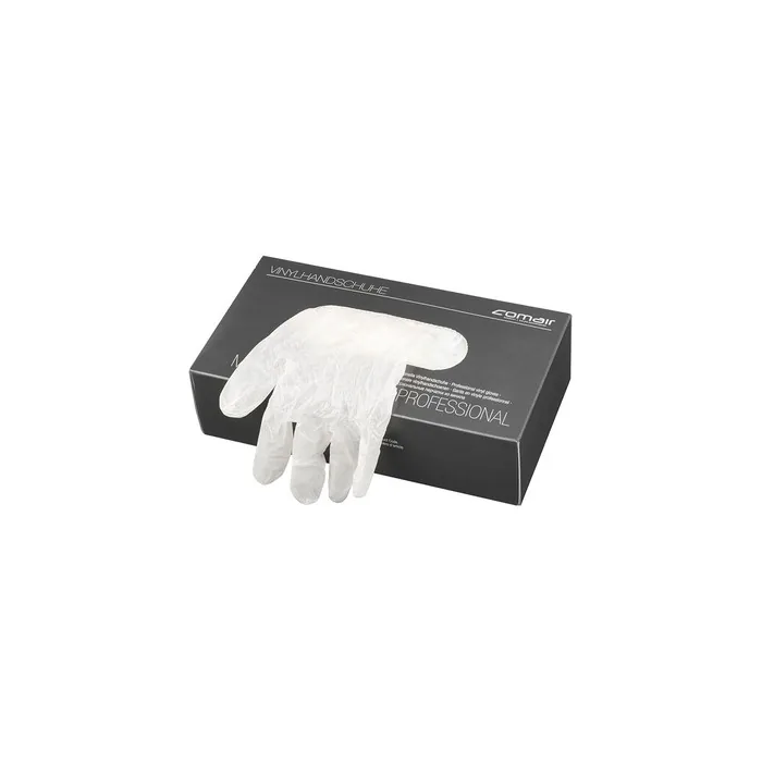 Comair Vinyl Gloves Powdered Size Small 100 Count Box