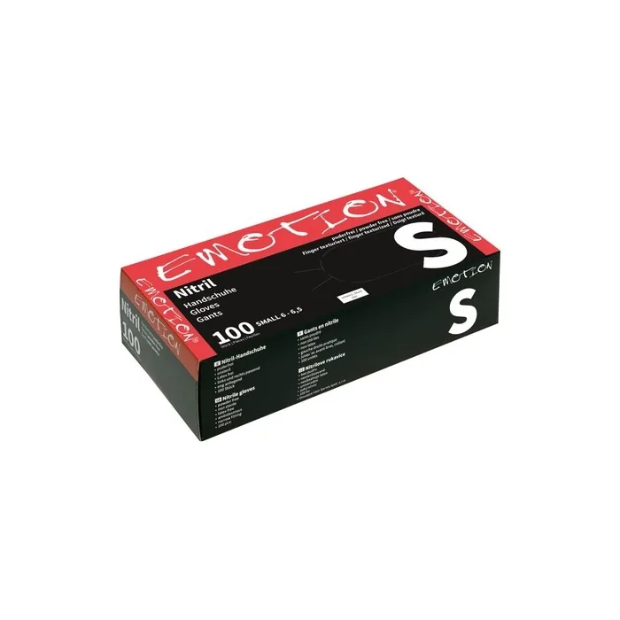 Efalock Emotion Nitrile Disposable Gloves Unpowdered Black Size Small - Pack of 100