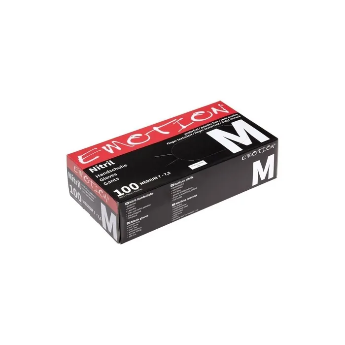 Efalock Emotion Nitrile Disposable Gloves Size M Black - Pack of 100
