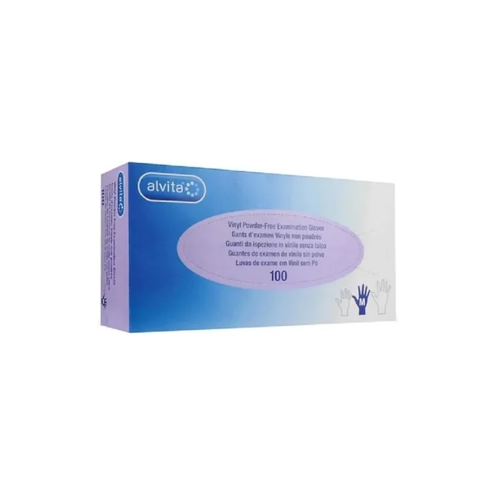 Alvita Disposable Latex Gloves Size M 100 Count