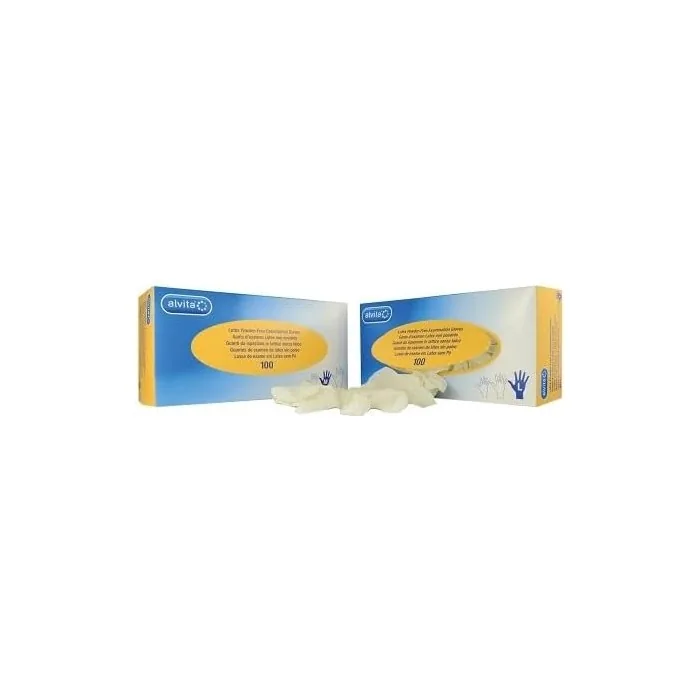 Alvita Powder-Free Latex Gloves Size Medium 100 Pieces