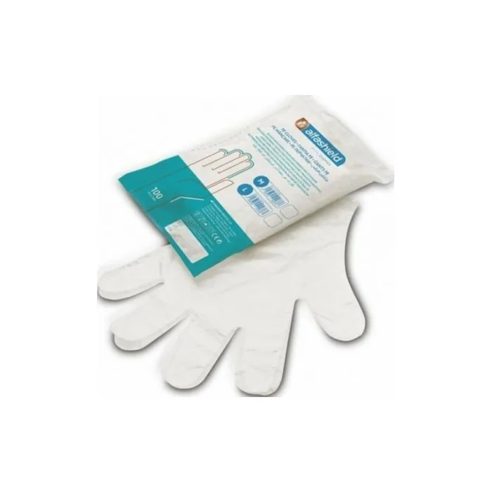 Karabinis Medical Alfashield Transparent Polyethylene Medical Gloves - 100 Pieces