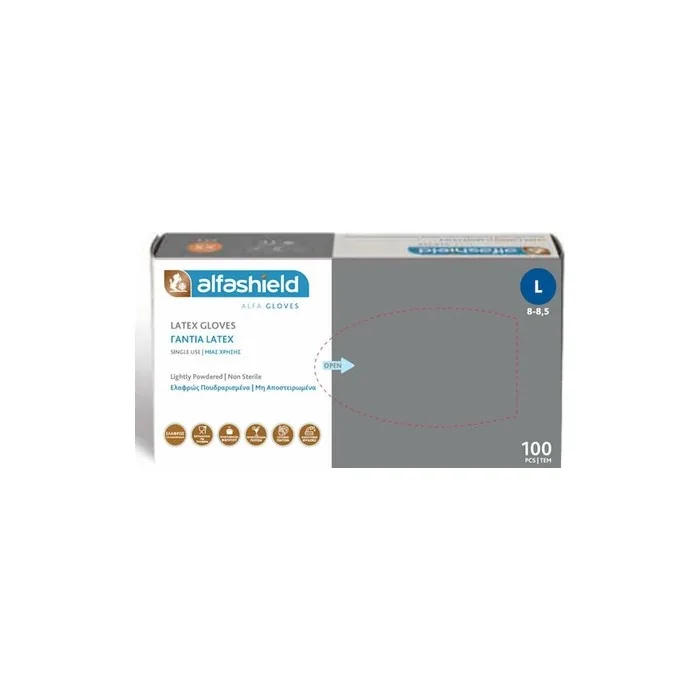 AlfaShield Latex Gloves Small 100 Pieces