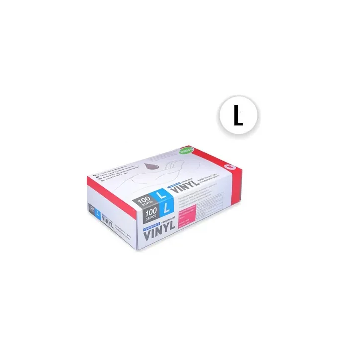 Vinyl Clear Vinyl Gloves Size Large - Box of 100