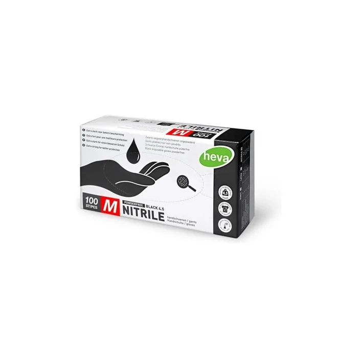 Shophair Black Nitrile Gloves Size Medium - Pack of 100