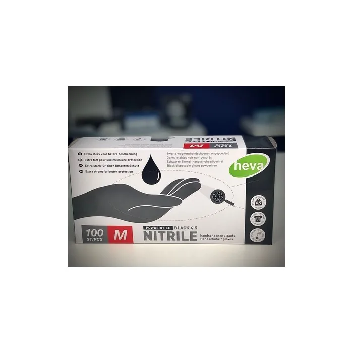Heva Nitrile Disposable Gloves Powder Free 4.5g Large