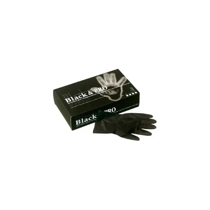 Sinelco Black & Pro Latex Gloves Size Small - 20 Pieces