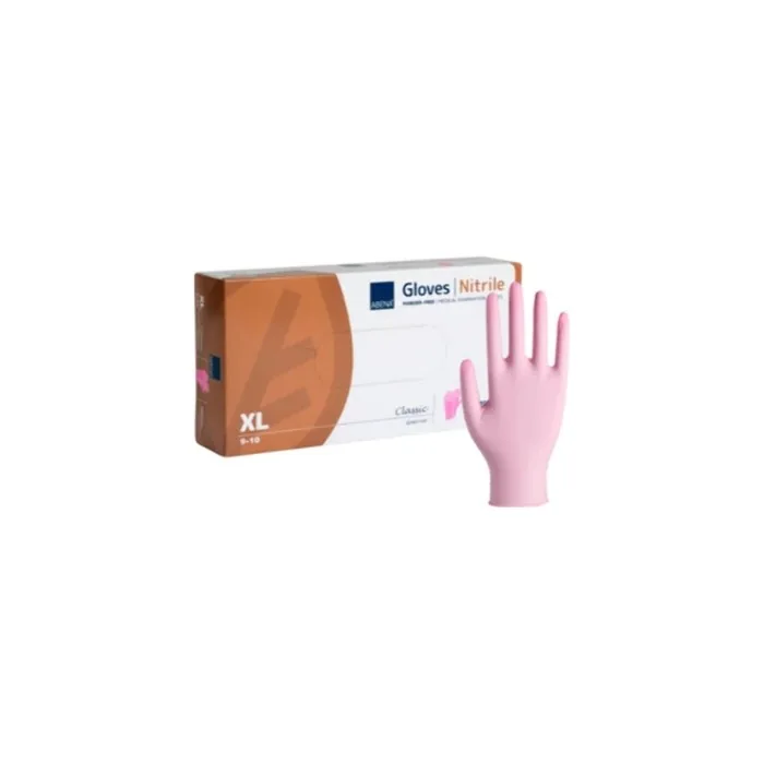 Abena Pink Nitrile Gloves Size Extra Large