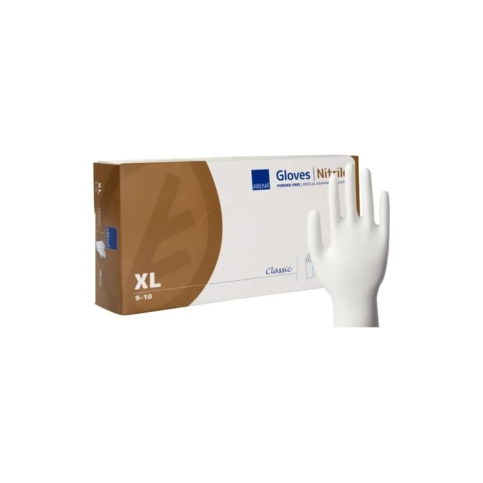 Abena Nitrile Powder-Free Gloves White Size XL - Pack of 100