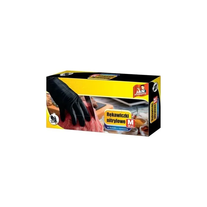 Sarantis Black Nitrile Gloves Size