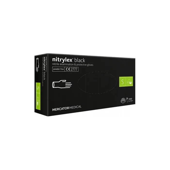 MedaSEPT Black Nitrile Gloves Size Small - Pack of 100