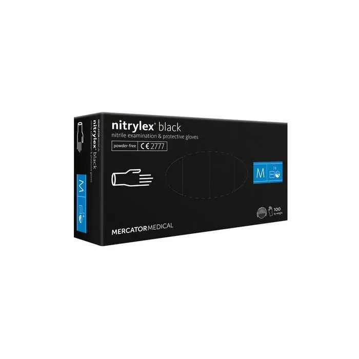 Medisept Disposable Nitrile Gloves Size M Black - Pack of 100