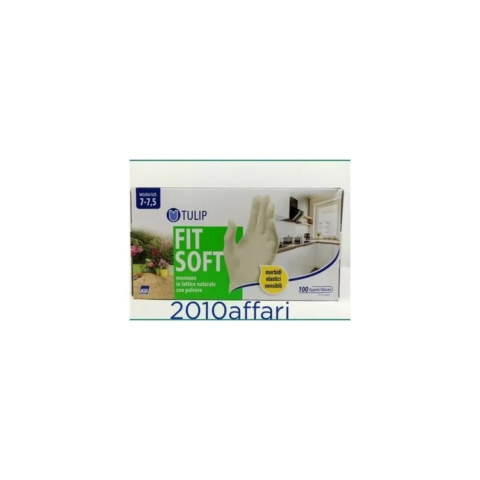 Tulip Disposable Latex Gloves, Small (6/6.5), 100 Pieces - Soft Fit