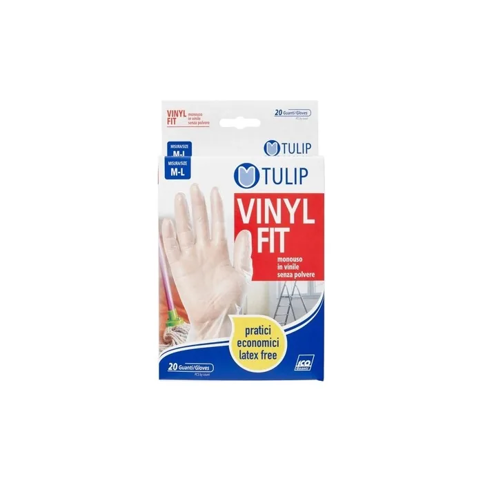 Tulip Vinyl Gloves Medium Size 20 Pieces