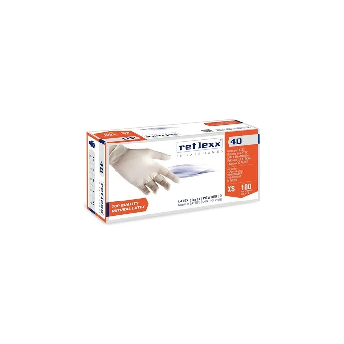 Reflexx R40 Powdered Latex Gloves Extra Large White