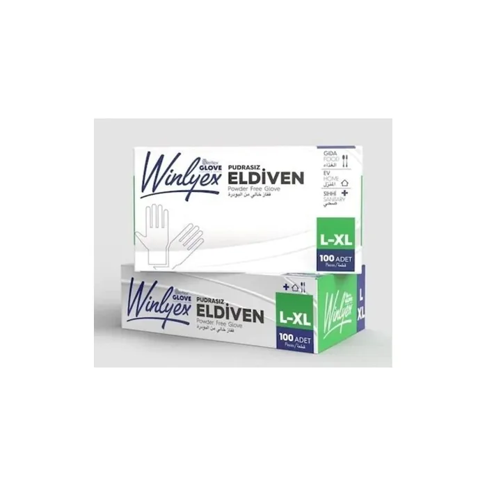 Reflex Winlyex Powder-Free Vinyl Gloves Size L-XL 100 Count
