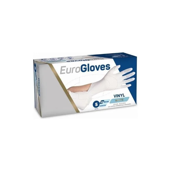 Euroglove Vinyl Gloves Powder Free Medium - Pack of 100