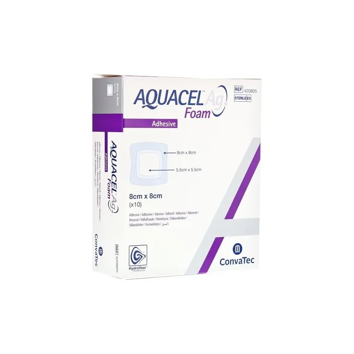 ConvaTec Aquacel Foam Dressing Adhesive Square 8cm x 8cm
