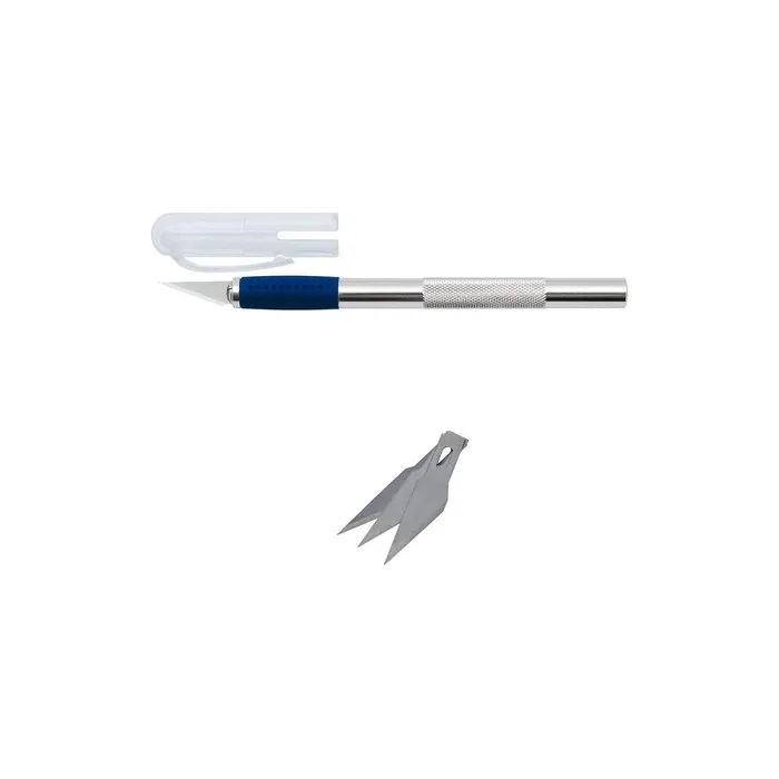 Wedo 78621 Scalpel with Spare Blades Aluminum Silver